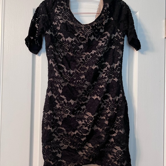papaya black lace dress Papaya | Dresses | Black Lace Dress With Nude Lining Size Large